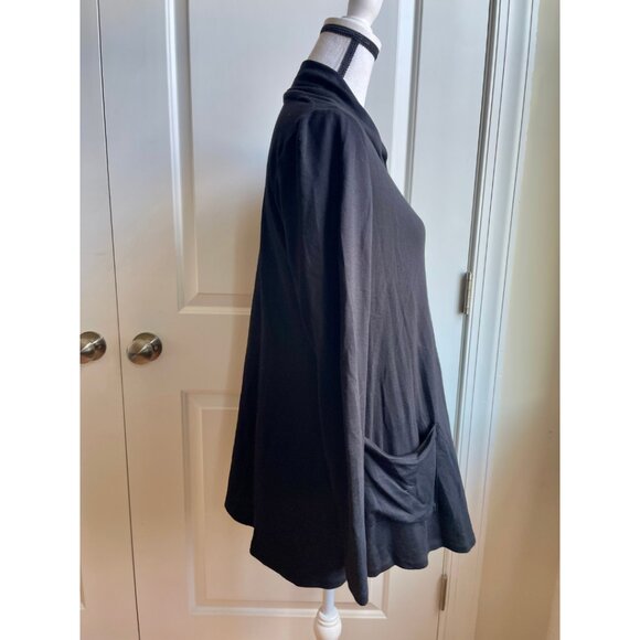 Bobeau Black Draped Cardigan Jacket - Size M - Picture 4 of 7